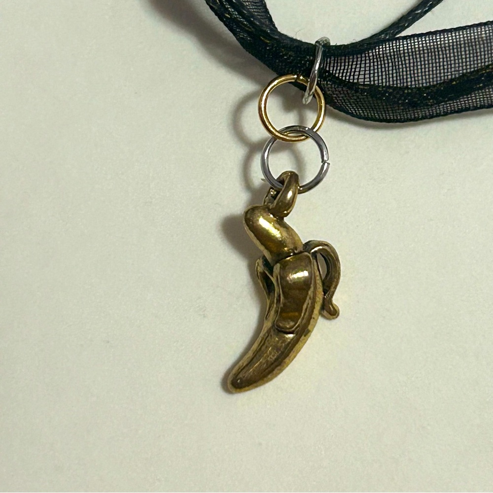 Golden tone banana necklace